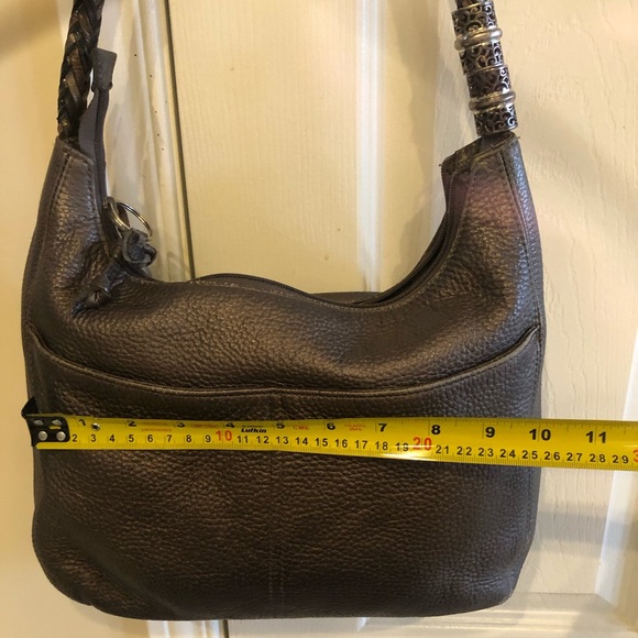 Brighton metallic slate grey hobo bag with sterling silver plated strap detail - Picture 9 of 14